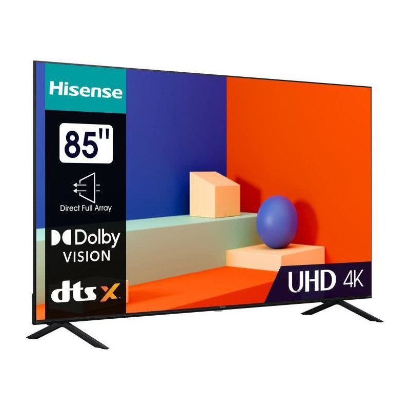 TV LED 85 HISENSE 85A6K - Dolby Vision - 4K UHD - Smart TV - 3xHDMI 2.0