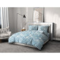 Parure de couette HOME LINGE PASSION Tempete Florale - 3 Pcs - 220 x 240 - 100% Coton 57 Fils - Bleu