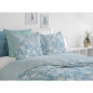 Parure de couette HOME LINGE PASSION Tempete Florale - 3 Pcs - 220 x 240 - 100% Coton 57 Fils - Bleu