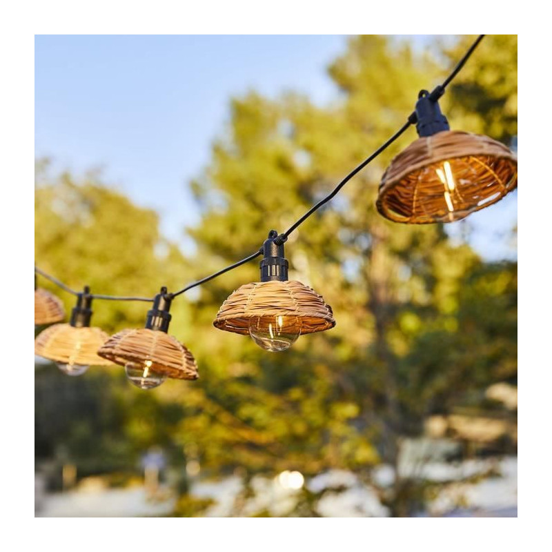 Guirlande lumineuse extérieur - LUMISKY - COTTAGE - 5.70 m - 10 globes transparents - LED blanc chaud