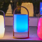 Lampe enceinte bluetooth sans fil - LUMISKY - WOODY PLAY - H37 cm - Poignée bois - LED blanc et multicolore dimmable