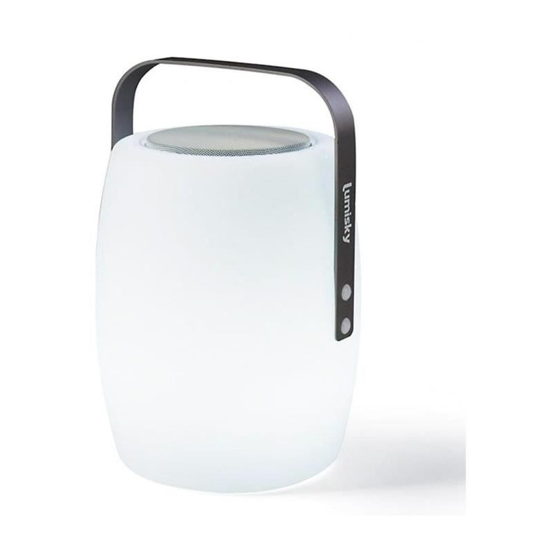 Lampe enceinte bluetooth sans fil - LUMISKY - LUCY PLAY - H31 cm - LED blanc et multicolore dimmable