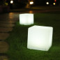 Cube solaire lumineux - LUMISKY - CASY - H30 cm - Tabouret table basse - LED blanc et multicolore