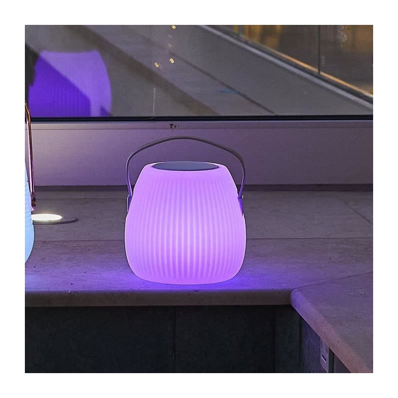 Lampe enceinte bluetooth sans fil - LUMISKY - MINI MAY PLAY - H23 cm - LED blanc et multicolore dimmable