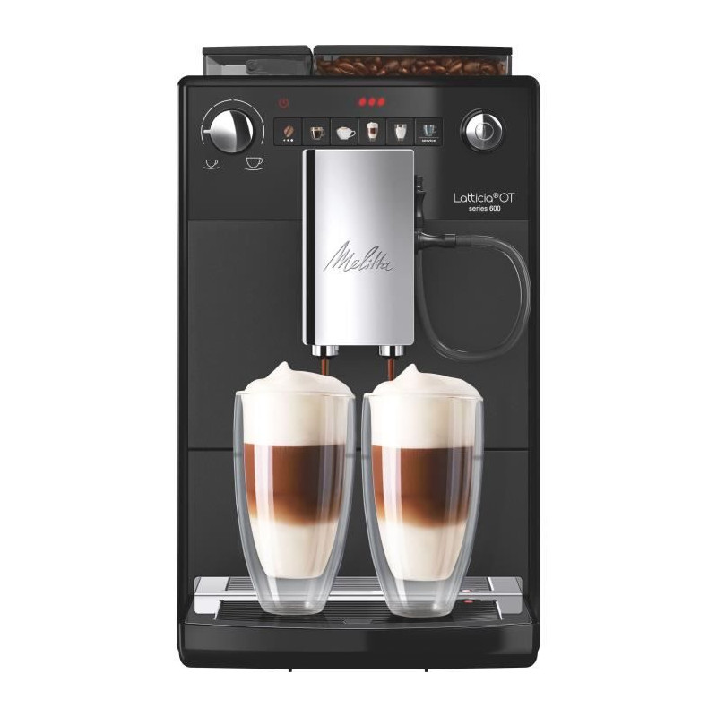 Machine a café - MELITTA - Latticia OT - Réservoir d'eau 1,5 L - Réservoir a grains 250 g - 1450 W - Noir mat