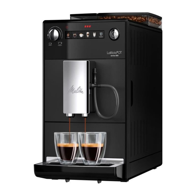 Machine a café - MELITTA - Latticia OT - Réservoir d'eau 1,5 L - Réservoir a grains 250 g - 1450 W - Noir mat
