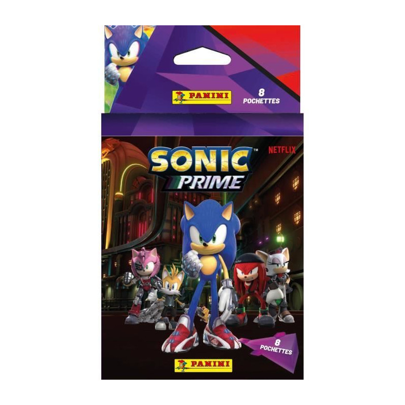 8 pochettes de stickers - PANINI - SONIC PRIME (NETFLIX)