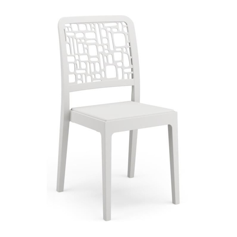 Lot de 4 chaises - ARETA - MEDEA - 51 x 46 x H88 cm - Blanc