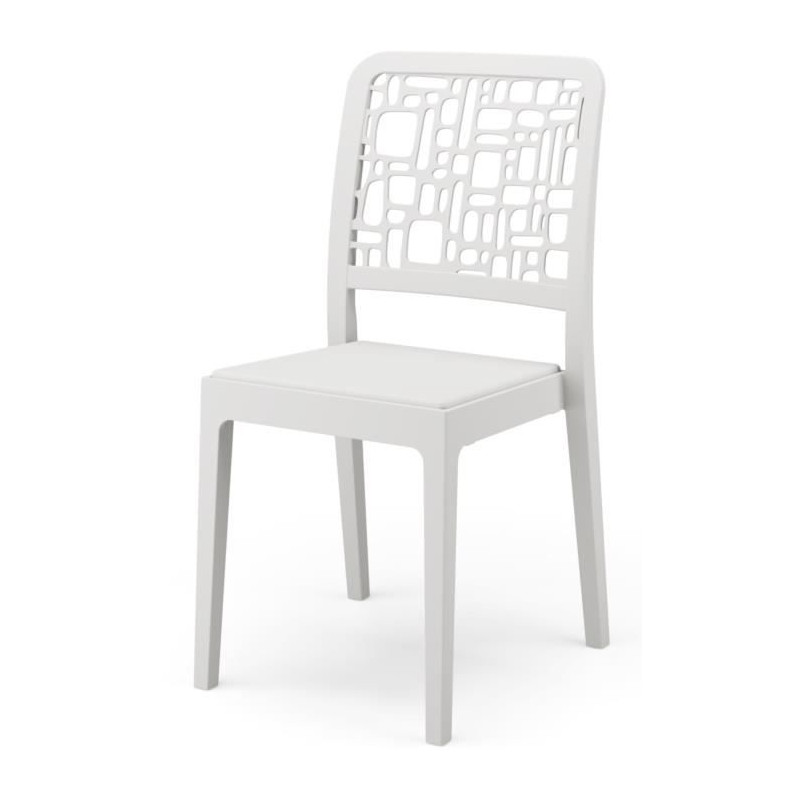 Lot de 4 chaises - ARETA - MEDEA - 51 x 46 x H88 cm - Blanc