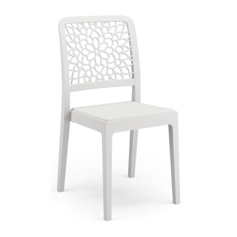 Lot de 4 chaises - ARETA - TICHE - 51 x 46 x H88 cm - Blanc