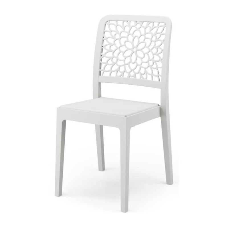 Lot de 4 chaises - ARETA - TICHE - 51 x 46 x H88 cm - Blanc