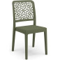 Lot de 4 chaises - ARETA - TICHE - 51 x 46 x H88 cm - Vert olive