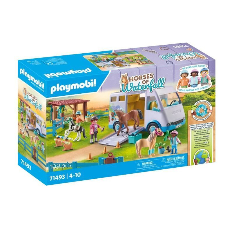 PLAYMOBIL 71493 Van pour cheval et poneys avec enclos