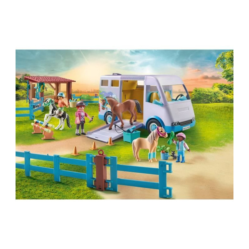 PLAYMOBIL 71493 Van pour cheval et poneys avec enclos