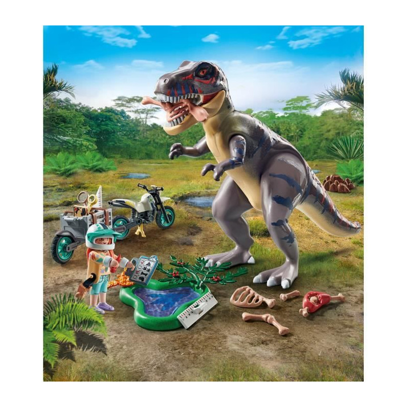 PLAYMOBIL 71524 Explorateur avec moto et tyrannosaure