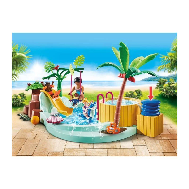 PLAYMOBIL 71529 Vacanciers avec piscine et bain a bulles