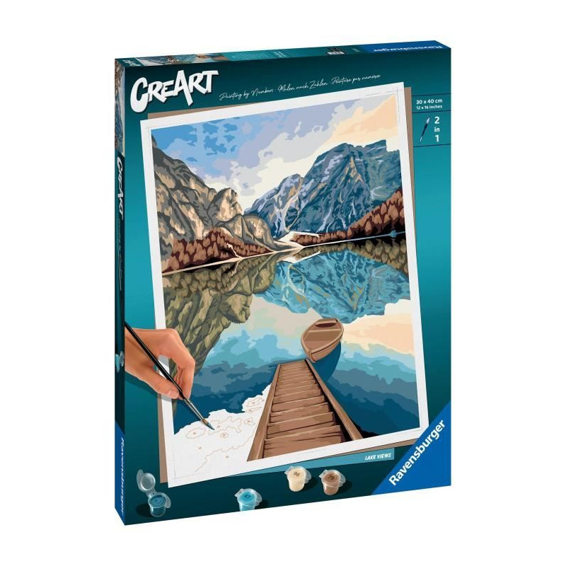 Ravensburger – CreArt grand format 30x40 cm – Lake views – Des 12 ans – 23612