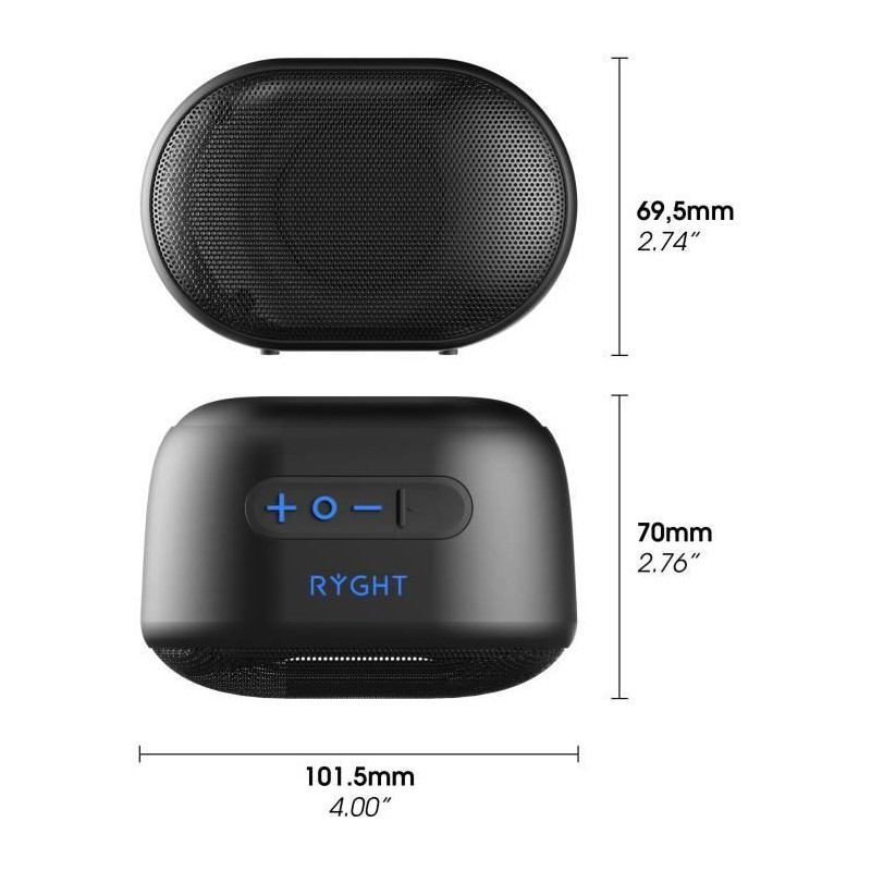 Enceinte portable bluetooth - RYGTH - Toogo-S Led