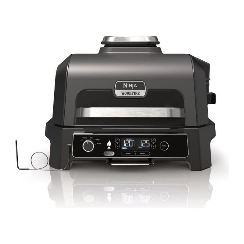 Barbecue électrique et fumoir avec thermometre - NINJA - Woodfire Pro XL - OG850EU - Barbecue et Air fryer d'extérieur