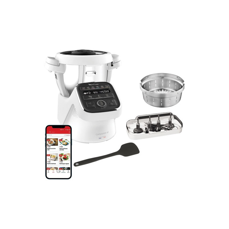 ROBOT CUISEUR CUISINE COMPANION XL 4,5L 8-10PERS 12 PROG 5ACC LIVRE 300 MOULINEX - HF80DB10.G