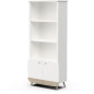 Bibliotheque 2T / 2P - FIRMIANA - style scandinave - Blanc mat / chene kronberg - 77.4 x 36.6 x 177 cm - DEMEYERE