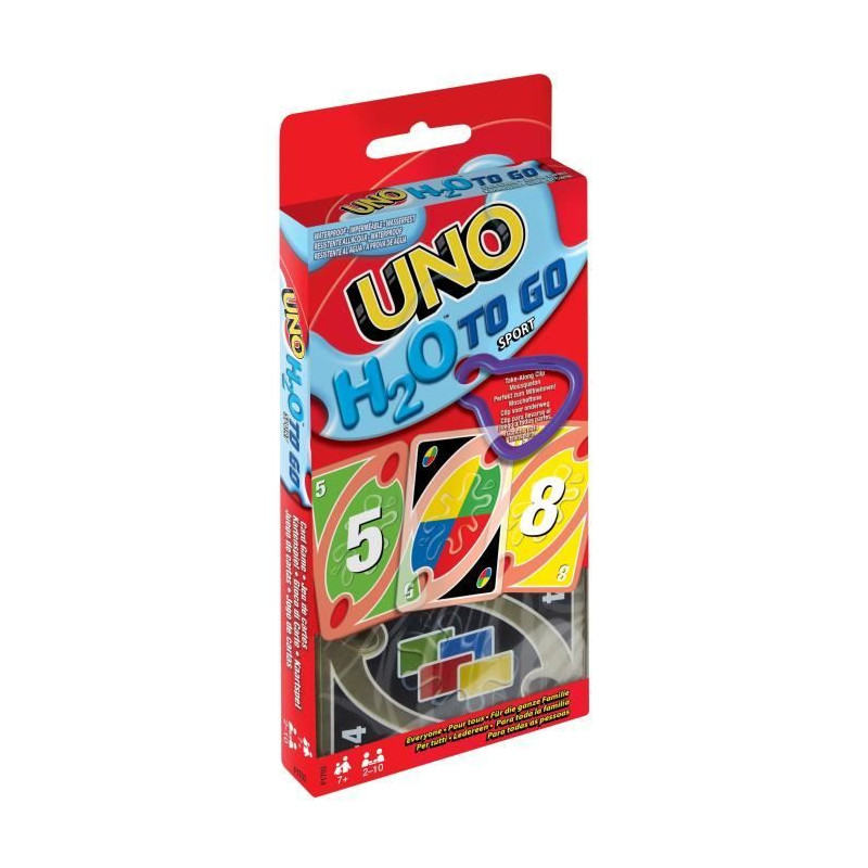 Mattel Games - UNO H20 TO GO - Uno Sport Jeu De Cartes - Jeu De Cartes Famille - 7 Ans Et + - P1703 - Jeux de cartes mattel uno