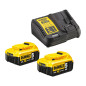 Scie oscillante 18V XR + 2 batteries 5 Ah + chargeur + coffret + accessoires DEWALT DCS356P2 QW