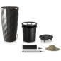 Pot de fleur LECHUZA Diamante Premium - kit complet, anthracite métallisé