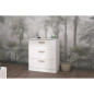 Commode DREAM 3 tiroirs - Panneau de particules - Décor blanc - L79.7 x H87.8 x P43.8 cm