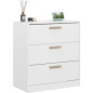 Commode DREAM 3 tiroirs - Panneau de particules - Décor blanc - L79.7 x H87.8 x P43.8 cm