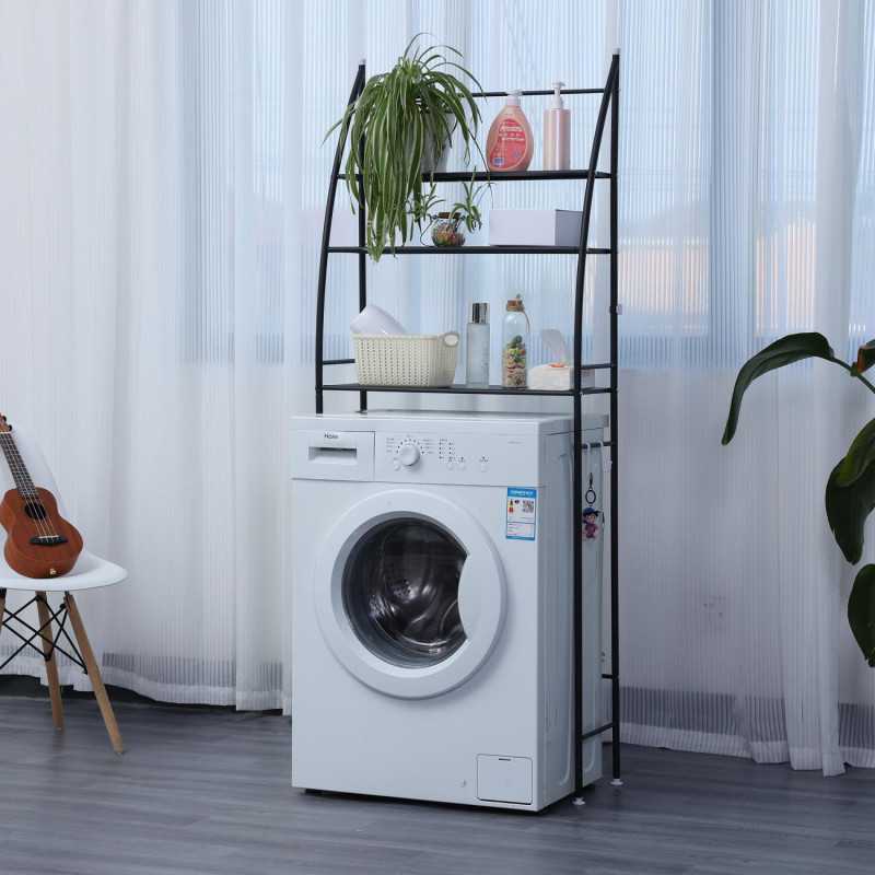 Herzberg HG-03305: Etagère de rangement à 3 niveaux pour la machine à laver et la salle de bains Blanc