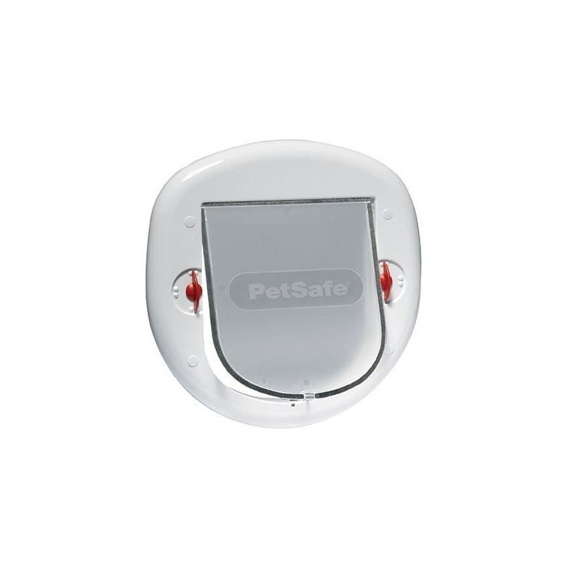 Porte pour gros chat et petit chien - PETSAFE - 4 positions - Blanc