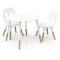 Set 1 table + 2 chaises - FIMIANA - Style scandinave - Blanc mat / Chene kronberg - DEMEYERE