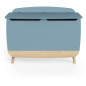 Coffre a jouets - FIRMIANA - style scandinave - Bleu orage et bois naturel - 82,4 x 39,1 x 58,9 cm - DEMEYERE