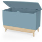 Coffre a jouets - FIRMIANA - style scandinave - Bleu orage et bois naturel - 82,4 x 39,1 x 58,9 cm - DEMEYERE