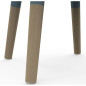 Set 1 table + 2 chaises FIRMIANA - style scandinave - coloris : bleu orage & bois naturel - DEMEYERE