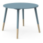 Set 1 table + 2 chaises FIRMIANA - style scandinave - coloris : bleu orage & bois naturel - DEMEYERE