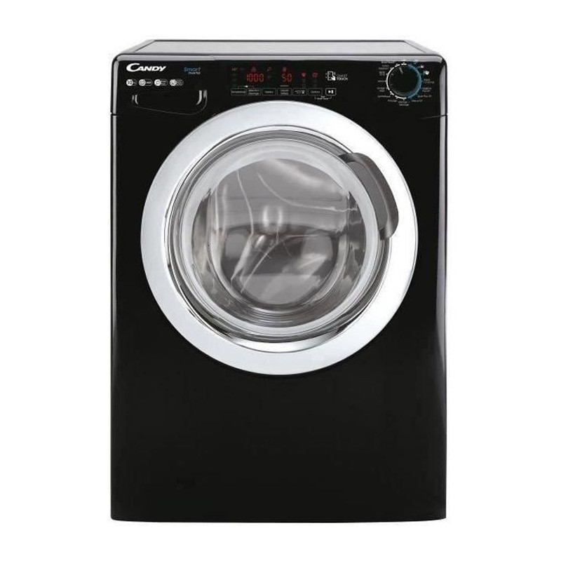 Lave-linge hublot CANDY CSS1410TWMCBE/FR - 10 kg - Induction - Vapeur - 1400 trs/min - Classe A - programmes rapides - Noir