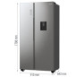 Réfrigérateur américain HISENSE - RS711N4WCE - 2 portes - Classe énergétique E - 91 x 64,3 x 178,6 cm - Inox