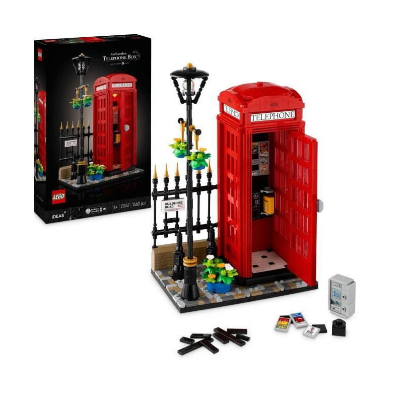 LEGO Ideas 21347 Cabine Téléphonique Londonienne Décoration Maison pour les Anglophiles