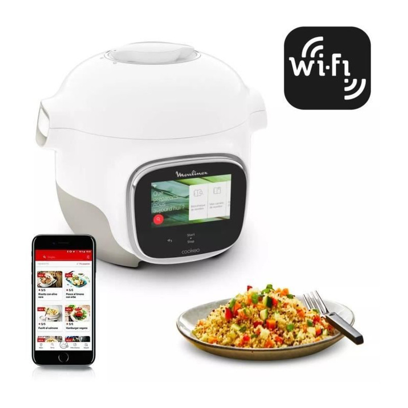 MOULINEX Cookeo Touch Mini 3L Multicuiseur intelligent connecté haute pression CE922110 - 100 recettes intégrées