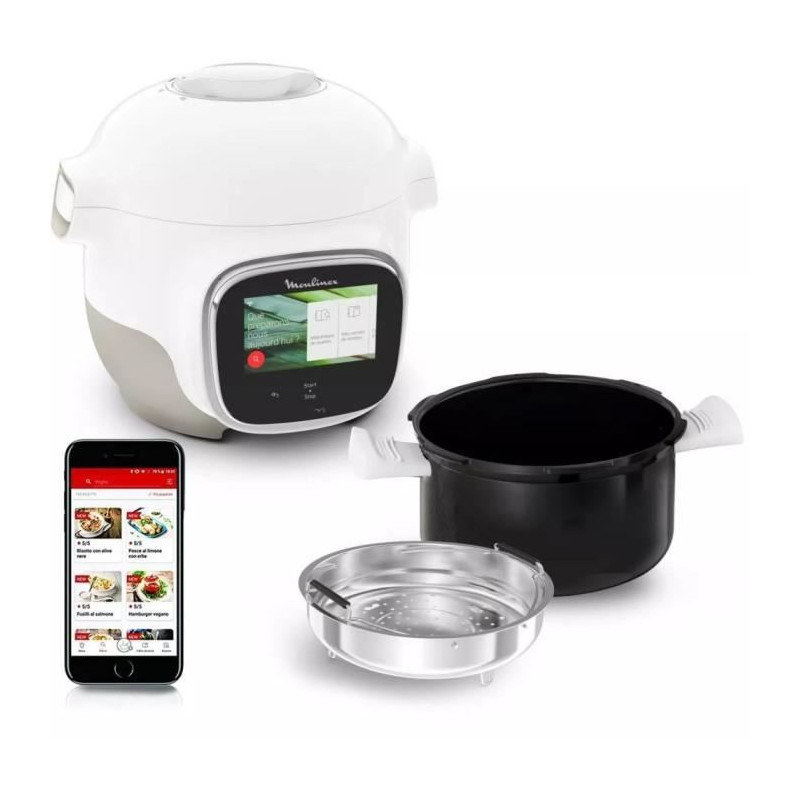 MOULINEX Cookeo Touch Mini 3L Multicuiseur intelligent connecté haute pression CE922110 - 100 recettes intégrées