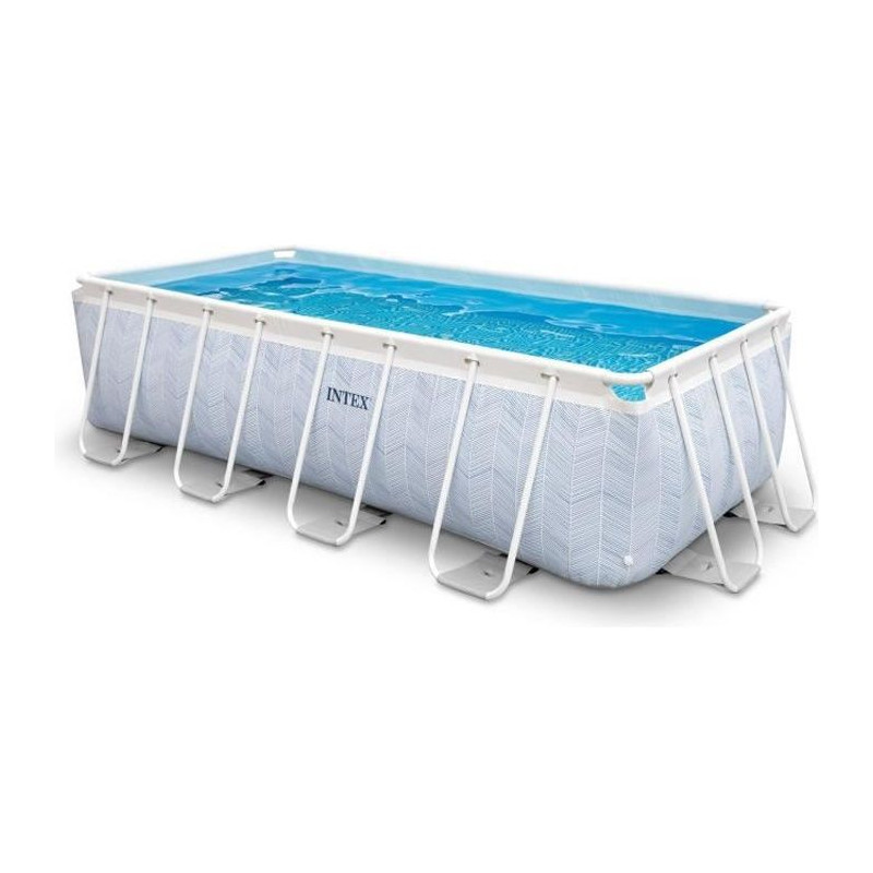 Kit Piscine hors sol tubulaire INTEX - Pris Frame - 400 x 200 x 100 cm - Rectangulaire (Pompe, cartouche et échelle) - 26780NP