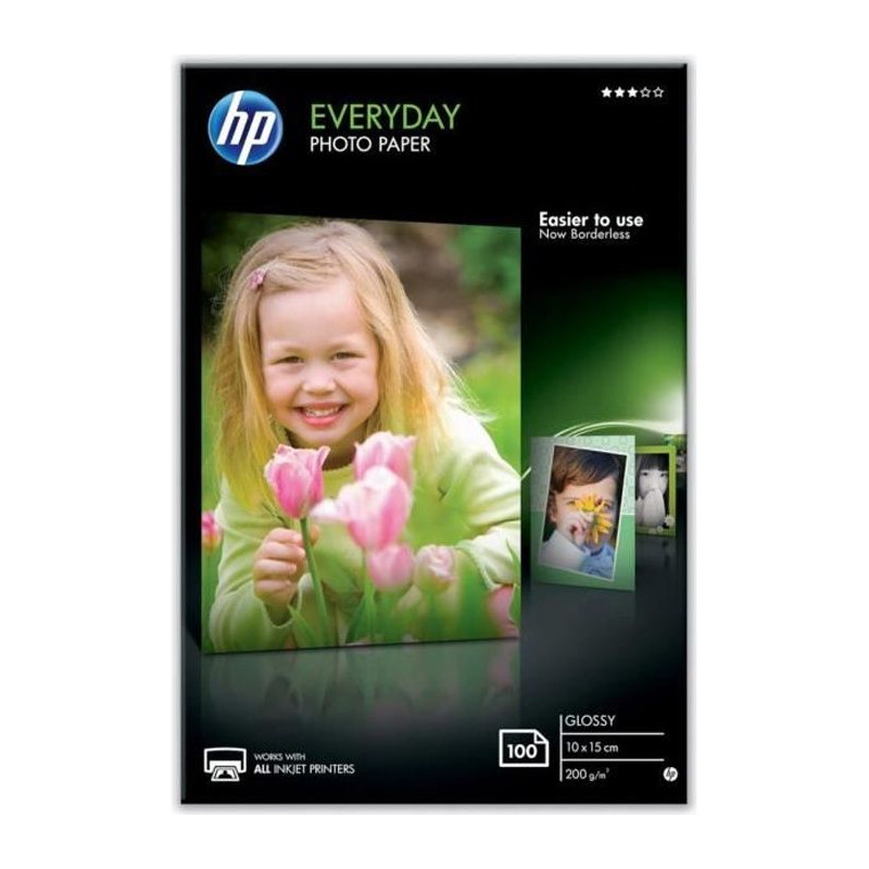 HP CR757A Papier d'impression photo Glossy - 100 feuilles - 200g - Blanc