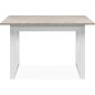 Table extensible Houston 80B - 120-160 x 75 x 80 cm - Plateau effet travertin - 1 extension inclue - 8 personnes