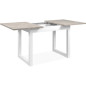 Table extensible Houston 80B - 120-160 x 75 x 80 cm - Plateau effet travertin - 1 extension inclue - 8 personnes