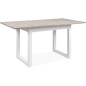 Table extensible Houston 80B - 120-160 x 75 x 80 cm - Plateau effet travertin - 1 extension inclue - 8 personnes