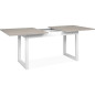 Table a manger extensible Houston - 160-200 x 75 x 90 cm - Plateau effet travertin - 1 extension inclue - 10 personnes