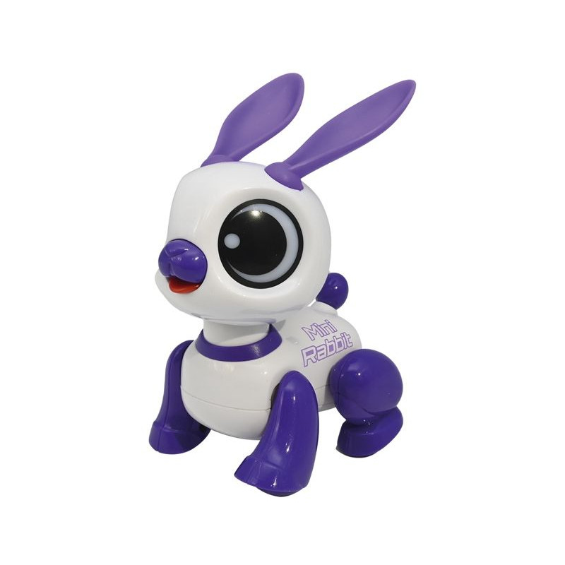 Power Rabbit Mini - Robot lapin avec effets lumineux et sonores, contrôle par claquement de main, répétition