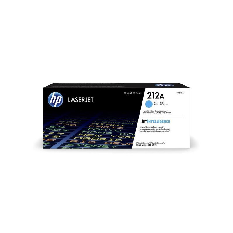 Cartouche de Toner HP 212A Cyan Authentique (W2121A) pour HP Color LaserJet Enterprise M555 / M554 / M578